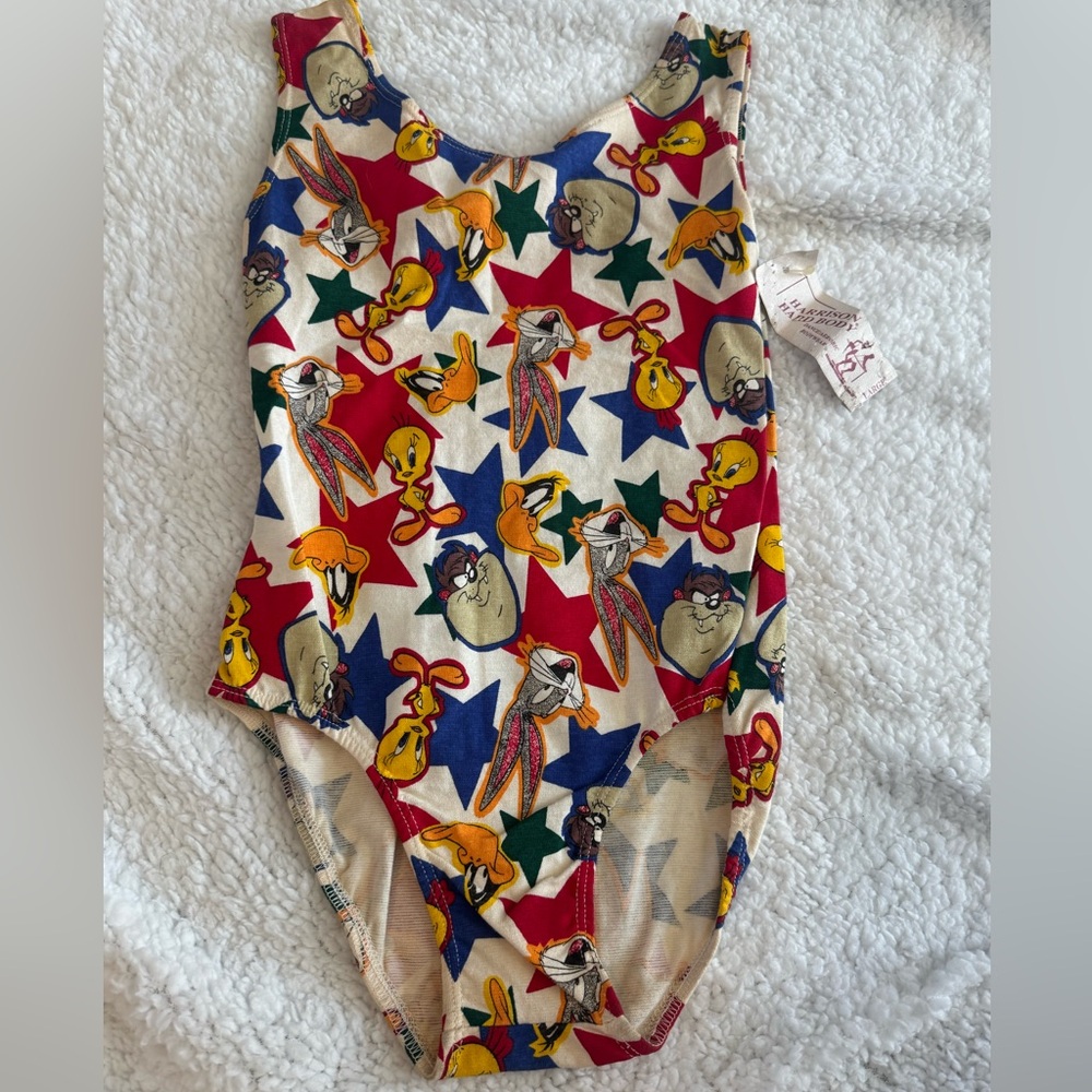Vintage NWT Looney Tunes Harrison Hard Body Leotard Dance Sz L